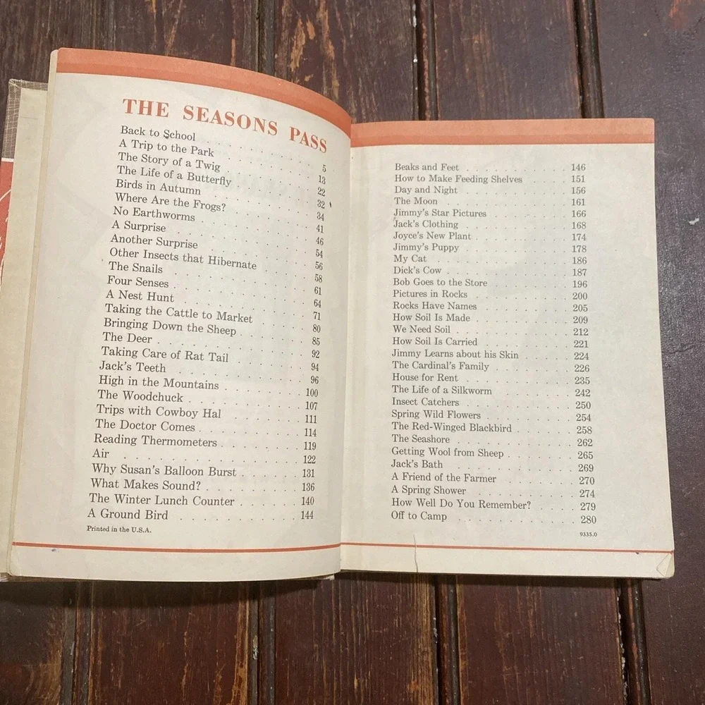 1949 First Reader THE‎ SEASONS PASS Textbook Scientific Living, Illustrated